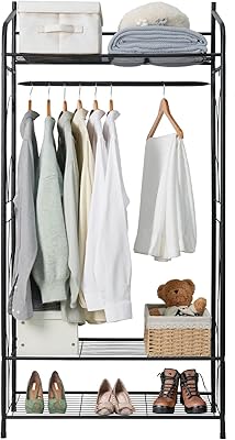 Portant à vêtements en métal medla : portant à vêtements avec tringle à vêtements ouverte avec étagères de rangement à 3 niveaux, étagère à chaussures pour vêtements, chapeaux et sacs, noir. DIAYTAR COTE D'IVOIRE est la référence pour les achats en ligne en Cote d'Ivoire, proposant une large sélection de produits pour tous les goûts et les budgets. Avec une expérience de navigation fluide et des services de qualité, DIAYTAR COTE D'IVOIRE est le partenaire idéal pour vos achats en ligne. Vous bénéficiez d'un large choix avec plus de 300 000 articles.