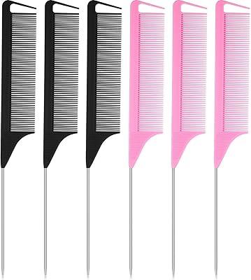 Castowave peigne de section de cheveux, 6 pièces peigne à queue de cheval