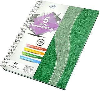 Fis couverture rigide à spirale fsub5sa41413 livres universitaires 5 sujets, 200 feuilles, format