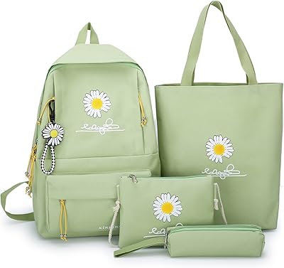 4 pièces kawaii sacs à dos d'école combo mignon anime tournesol pendentif beauté