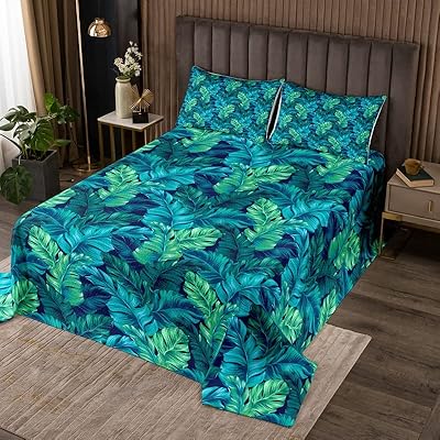 Feelyou kids couvre-lit à motif de feuilles tropicales, ensemble de couvre-lit pour garçons, enfants, adolescents, décoration de chambre à coucher, branches de feuilles de paml, couvre-lit matelassé, thème naturel, bleu, matelassé, queen size, avec 2 taies d'oreiller. Avec une gamme de produits extrêmement large, DIAYTAR COTE D'IVOIRE s'adresse à tous les âges et à tous les goûts. Sa plateforme en ligne facile à utiliser et son système de paiement sécurisé permettent aux clients d'effectuer leurs achats en toute confiance. C'est l'endroit idéal pour faire du shopping en ligne en Côte d'Ivoire.