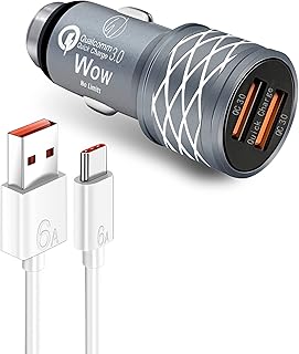 Chargeur de voiture rapide wowtech (36 w) avec deux ports usb avec un câble