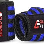 Bandes de soutien de poignet d'haltérophilie glorious fitness (18 pouces, noir bleu)