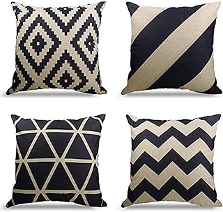 Housses de coussin décoratives à motifs géométriques 18" x 18" en coton