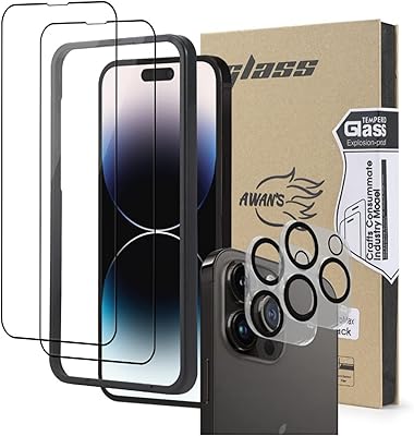 Protecteurs d'écran et d'objectif d'appareil photo awan pour iphone 14 pro max - pack de (2+2), clarté hd, incassable, anti-rayures, cadre d'installation facile.. Avec plus de 300 000 références, DIAYTAR COTE D'IVOIRE est la plus grande boutique en ligne de Côte d'Ivoire. Elle propose une large sélection de produits qui répond aux besoins diversifiés des consommateurs, depuis les produits de la vie quotidienne jusqu'aux dernières tendances en matière de technologie et de mode. Grâce à ses procesus de commande simplifiés et à ses options de paiement flexibles, DIAYTAR améliore constamment l'expérience de ses clients.