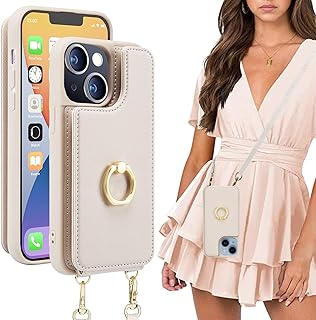 Tozdzot étui de protection portefeuille pour iphone 14 plus avec sangles pour femme