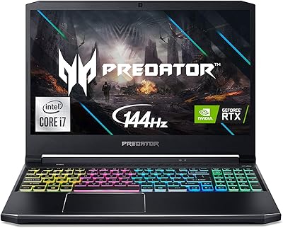 Ordinateur portable de jeu acer predator helios 300 d'acer intel i7-10750h, écran fhd