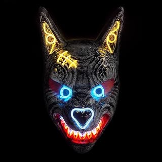 Masque de loup à led pour halloween, masque de cosplay lumineux, masque