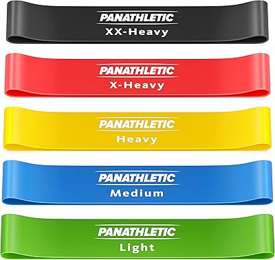 Bandes de résistance panathletic, ensemble de 5 bandes - 5 niveaux de résistance