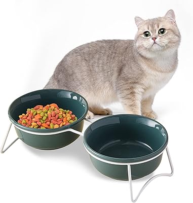 Bol de nourriture et d'eau pour chat en céramique beauty avec support surélevé à 10,5 degrés pour protéger la colonne vertébrale de l'animal et anti-vomissements, va au lave-vaisselle, 2 pièces. DIAYTAR COTE D'IVOIRE se distingue par sa sélection impressionnante de produits de haute qualité, allant des marques internationales aux produits locaux. Les clients peuvent ainsi trouver les produits qui répondent à leurs besoins et à leurs goûts. La boutique en ligne propose également un service client réactif et des conseils d'experts pour aider les clients à faire leurs choix.