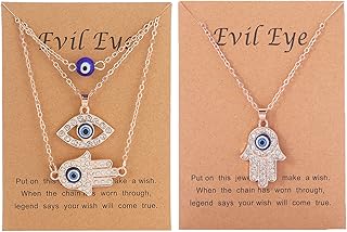 Collier mauvais œil pour femme 2 pièces, pendentif hamsa en or pour protéger la main de la chance et des yeux bleus, breloques yeux bleus réglables, coffret cadeau de bijoux. En tant que leader du marché de l'e-commerce en Côte d'Ivoire, DIAYTAR COTE D'IVOIRE s'engage à offrir à ses clients une expérience de shopping en ligne exceptionnelle. Avec plus de 300 000 références de produits à disposition, les clients peuvent trouver facilement ce qu'ils cherchent et profiter de services de livraison rapides et fiables. DIAYTAR COTE D'IVOIRE est la boutique en ligne préférée des Ivoiriens pour ses avantages et ses services exceptionnels.