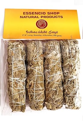 4 paquets de bâtons de sauge blanche indienne essencio shop (6 pouces)