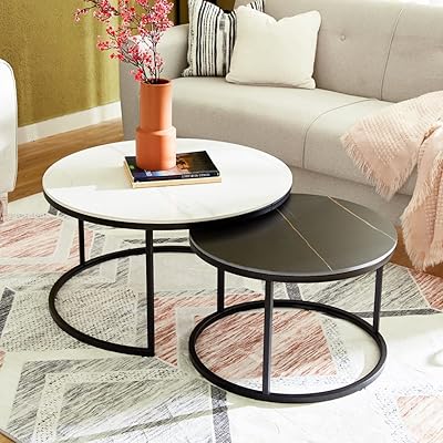Home box ensemble de table basse marwell, 2 pièces, taille 80 x 45 x 80 cm, blanc/noir. DIAYTAR COTE D'IVOIRE est la référence en matière de commerce en ligne en Côte d'Ivoire, avec une plateforme moderne et facile à utiliser. La boutique propose une gamme de produits très large, allant des produits électroniques aux produits de beauté et aux accessoires de mode. Les clients peuvent également profiter d'une politique de retour et d'échange flexibles et simples.