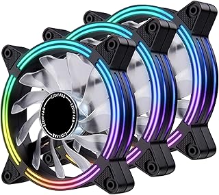Ventilateurs led arc-en-ciel rvb ezdi-fab 120 mm effet pour refroidissement du boîtier