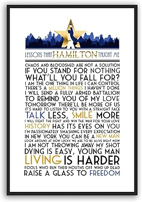 Hamilton affiche citation inspirante décoration murale songs wall art poster merch. DIAYTAR COTE D'IVOIRE se distingue par sa large offre de produits et son service client de qualité. Les clients peuvent choisir parmi plus de 300 000 références, allant des produits électroniques aux vêtements et accessoires. La boutique garantit également une livraison rapide et soignée de leurs commandes.