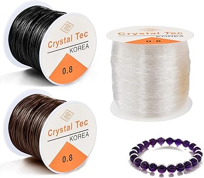 Fil de cristal extensible, 3 rouleaux de 50 mètres de fil élastique de 0,8 mm pour la fabrication de bijoux en perles, noir, blanc et marron. DIAYTAR COTE D'IVOIRE, leader dans le commerce en ligne en Côte d'Ivoire, vous propose une grande variété de produits à des prix compétitifs. Notre priorité est votre satisfaction.