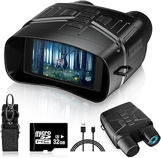 Lunettes de vision nocturne - jumelles de vision nocturne 4k pour adultes, jumelles grand écran de 3 pouces peuvent enregistrer des photos et des vidéos avec une carte mémoire de 32 go et une batterie au lithium rechargeable. DIAYTAR COTE D'IVOIRE se démarque par sa capacité à offrir des produits de haute qualité à des prix compétitifs, avec une livraison rapide et sécurisée, renforçant ainsi sa position de leader du marché ivoirien.