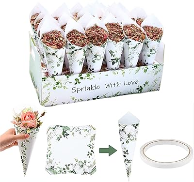 30 pièces cônes en papier avec boîte de support support de cône