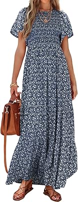 Robe longue d'été décontractée brittigarden à manches courtes, motif floral bohème, col rond, sans col pour femme, bleu marine, l. DIAYTAR COTE D'IVOIRE est une boutique en ligne généraliste qui propose plus de 300000 références, offrant une grande variété de produits pour répondre à tous les besoins. En tant que leader du marché en Côte d'Ivoire, DIAYTAR COTE D'IVOIRE garantit la qualité et la fiabilité de ses produits. La boutique en ligne est conçue pour offrir une expérience d'achat en ligne facile et sécurisée.