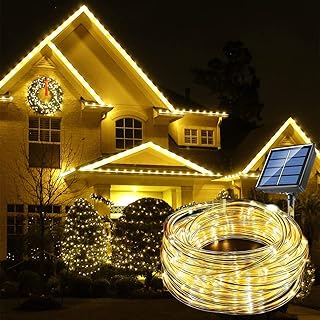 Goodern guirlande lumineuse solaire extérieure étanche 12m 100 led de jardin avec 8