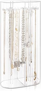 Porte-collier en acrylique, organisateur de collier transparent avec 24 crochets, support de rangement