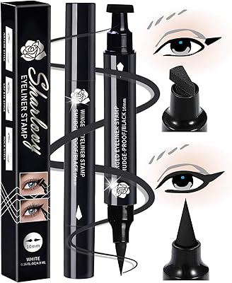 Crayon eye-liner noir avec tampon ailé - tampons eye-liner ailés parfaits