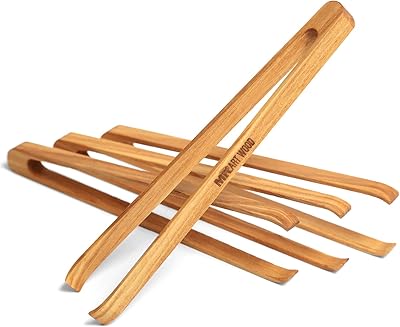 Mr. art mini pinces à apéritif en bois (paquet de 4) longueur généreuse