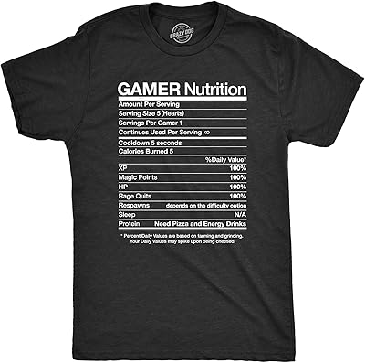 Une chemise de jeu vidéo amusante avec un dicton amusant de gamer nutrition pour un amateur de jeux vidéo en cadeau pour lui, heather black. La boutique en ligne DIAYTAR COTE D'IVOIRE est une entreprise leader dans le domaine du commerce électronique en Côte d'Ivoire. Elle propose une large gamme de produits qui répondent aux besoins des clients, allant des produits alimentaires aux produits d'entretien, en passant par les produits de loisirs. La boutique en ligne DIAYTAR COTE D'IVOIRE est une destination idéale pour les clients qui cherchent à faire des achats en ligne de manière pratique.