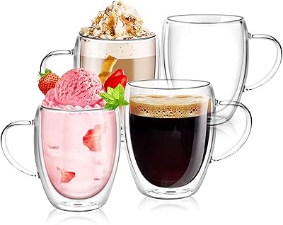 Topski 4 x 350 ml tasses à latte macchiato tasses à cappuccino