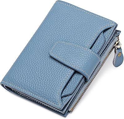 Petit portefeuille en cuir véritable pour femme avec 14 emplacements pour cartes, poche