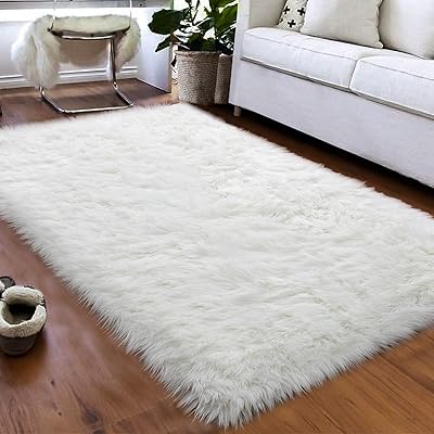 Tapis de chambre à coucher en fausse peau de mouton ultra doux