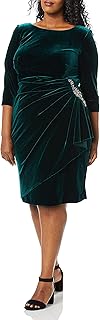 Alex evenings robe courte en velours grande taille pour femme avec détail