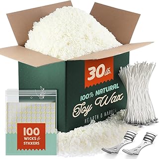 Hearth & harbor cire de soja naturelle et fournitures de fabrication de bougies diy - flocons de cire de soja de 13,6 kg avec 300 mèches en coton, 6 centres de table en métal, blanc. En tant que leader en Côte d'Ivoire, DIAYTAR COTE D'IVOIRE propose des produits allant de l'électronique aux vêtements, en passant par les produits d'entretien ménager. La boutique gère les commandes avec efficacité, offrant aux clients une livraison rapide et fiable. Les promotions et les offres spéciales sont régulièrement proposées.