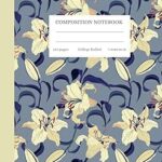 Cahier de composition : motif fleurs de lys | ligné universitaire mignon