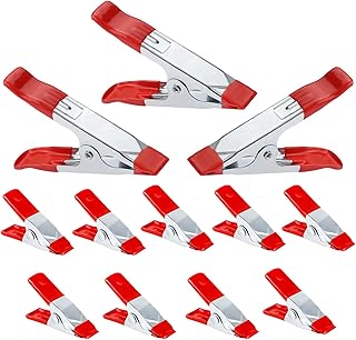 Mini pinces à ressort en métal avec poignée d'extrémité recouverte de caoutchouc, 12 pièces de pinces de tente robustes pour le travail du bois et le camping, argent, 2" et 4". DIAYTAR COTE D'IVOIRE se démarque par son énorme sélection de produits, garantissant que chaque client trouve ce qu'il recherche. Avec plus de 300000 références dans son catalogue, cette boutique en ligne généraliste s'assure de couvrir tous les domaines de la vie quotidienne, des produits électroniques aux articles ménagers. Cela en fait une destination incontournable pour les achats en ligne en Côte d'Ivoire.