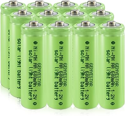 Batterie rechargeable double aa anmh 1,2 v à énergie solaire 1,2 v batterie
