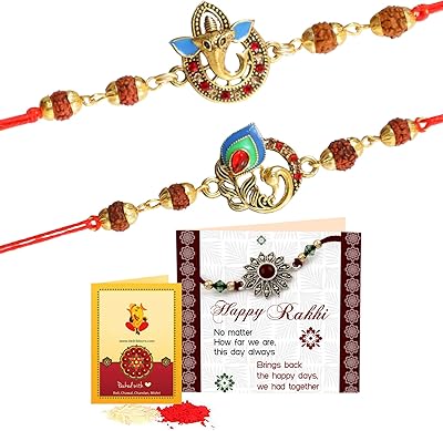 Ensemble de 2 rakhi pour frère avec coffret cadeau | bhaiya