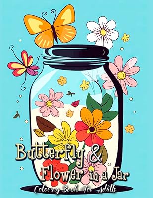 Livre de coloriage papillons et fleurs en pot pour adultes : un voyage