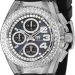 Montre unisexe cruise chronographe à quartz avec cadran noir tm-121054, bracelet