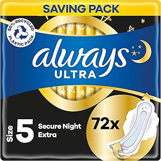 Serviettes hygiéniques de nuit always ultra-safe (taille 5) ailes, super absorbantes et ultra