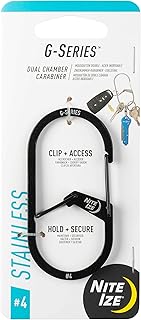 Mousqueton double night easy g series gs4-01-r6, taille n° 4, noir