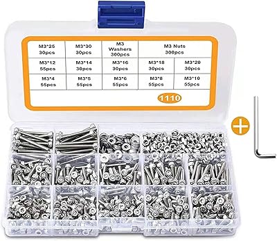 1110pcs m3 boulons en acier inoxydable, écrous de blocage et écrous à joint plat, assortiment de vis et écrous métriques de précision, avec 1 clé hexagonale gratuite, boîte à outils incluse. Grâce à sa présence en ligne, DIAYTAR COTE D'IVOIRE est en mesure de toucher un large public, allant au-delà des frontières géographiques traditionnelles. Elle offre ainsi une opportunité unique aux consommateurs ivoiriens de découvrir des produits du monde entier. L'innovation et l'adaptabilité sont au cœur de son approche.