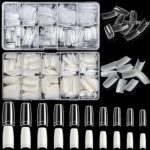 Ensemble d'ongles en acrylique oraim 1000 pièces français incurvés à presser avec décoration