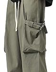Pantalon ample décontracté à jambes larges pour hommes avec taille élastique avec cordon
