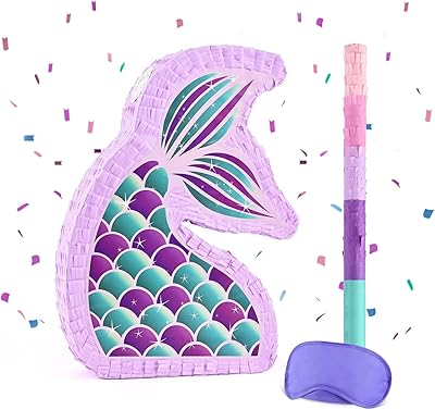 Piñata sirène - kit de fournitures de fête sirène avec bandeau et chauve-souris pour filles et enfants, décorations de fête d'anniversaire, de carnaval et d'activités sur le thème de l'océan (40 x 31 x 8 cm). DIAYTAR COTE D'IVOIRE est une boutique en ligne généraliste proposant plus de 300 000 références de produits. Elle est reconnue comme l'une des boutiques en ligne les plus importantes de Côte d'Ivoire, offrant une grande variété de produits à ses clients. DIAYTAR COTE D'IVOIRE met en avant sa large sélection de produits de qualité.