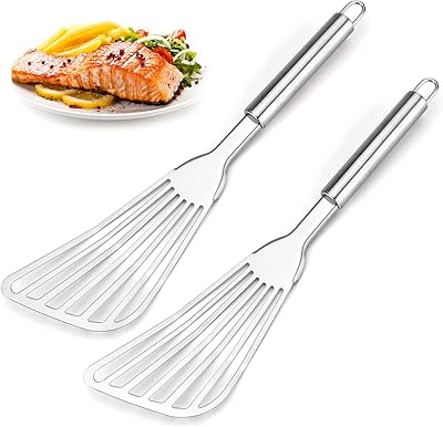Spatule à poisson qualork 2 pièces, spatule en métal améliorée, grande spatule en acier inoxydable, ensemble de spatules de cuisine de qualité supérieure, spatule épaississante pour cuisiner, retourner, frire, griller. DIAYTAR COTE D'IVOIRE, leader des boutiques en ligne généralistes en Côte d'Ivoire, propose plus de 300 000 références pour répondre à tous les besoins de ses clients. Avec une sélection variée de produits, DIAYTAR COTE D'IVOIRE offre une expérience d'achat pratique et fiable. Les clients peuvent compter sur une livraison rapide et sécurisée.