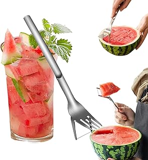 Trancheuse à pastèque 2 en 1, trancheuse à fourchette à pastèque, artefact de coupe de pastèque, fourchette à fruits en acier inoxydable, couteau à trancher pour fête de famille, camping, excellents gadgets de cuisine. DIAYTAR COTE D'IVOIRE est déterminée à offrir à ses clients l'expérience d'achat en ligne la plus agréable et la plus pratique possible, avec des fonctionnalités telles que la livraison à domicile, le paiement en ligne sécurisé et le suivi des commandes en temps réel. La boutique est également active sur les réseaux sociaux pour rester en contact avec ses clients et leur offrir des promotions exclusives.