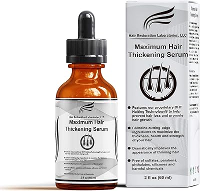 Sérum épaississant pour cheveux des laboratoires hair restoration, contient des ingrédients puissants pour prévenir la chute des cheveux avec des résultats immédiats, traitement de repousse des cheveux pour hommes et femmes, 60 ml. DIAYTAR COTE D'IVOIRE est la boutique leader en Côte d'Ivoire qui propose une large gamme de produits à des prix abordables. Avec plus de 300000 références, elle est la destination idéale pour les clients qui cherchent à acheter en ligne. La boutique est dédiée à offrir une expérience d'achat en ligne de haute qualité.