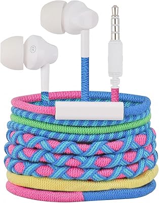 Écouteurs tressés colorés yuri zones pour enfants filaires avec microphone antibruit