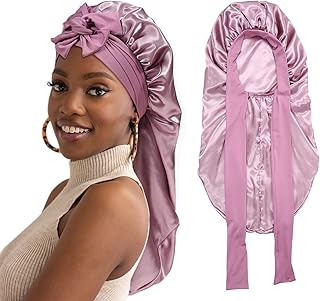 Bonnet long en satin waiter pour femme tressé en soie élastique double couche